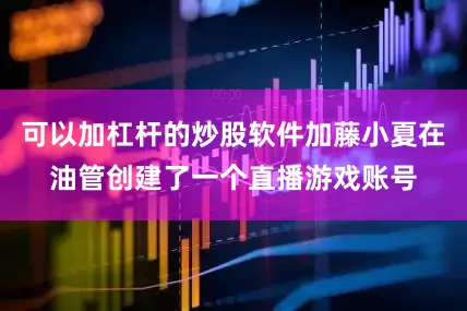 可以加杠杆的炒股软件加藤小夏在油管创建了一个直播游戏账号